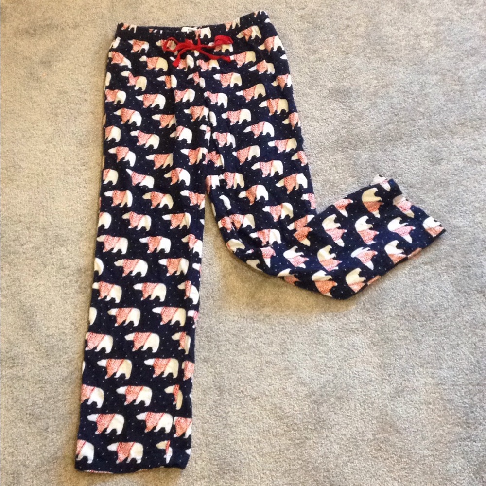 ADORABLE POLAR BEAR PJ BOTTOMS SOFT DRAWSTRING